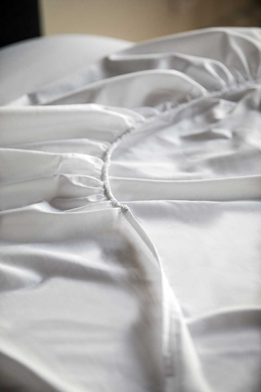 White Fitted Sheet in Egyptian Cotton™ Percale from THON.